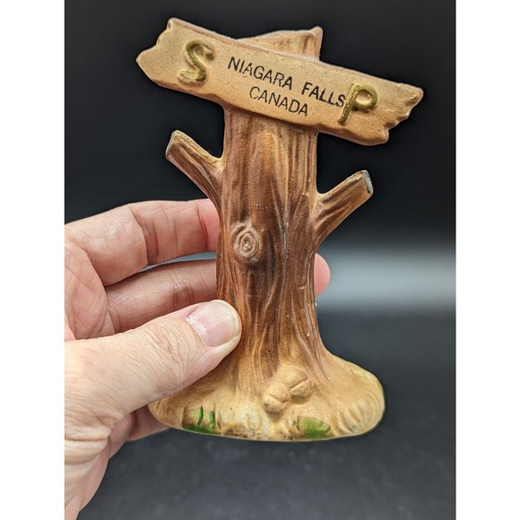 Vintage Niagara Falls Bears Salt & Pepper Shakers Set W/Stand 3 Pc Granny Core - Picture 13 of 16